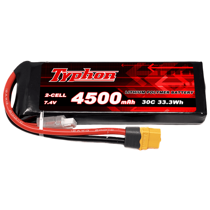 Typhon 4500mAh 2S 30C 7.4V Lipo Battery With XT60 Plug | 2s lipo battery 4500mah