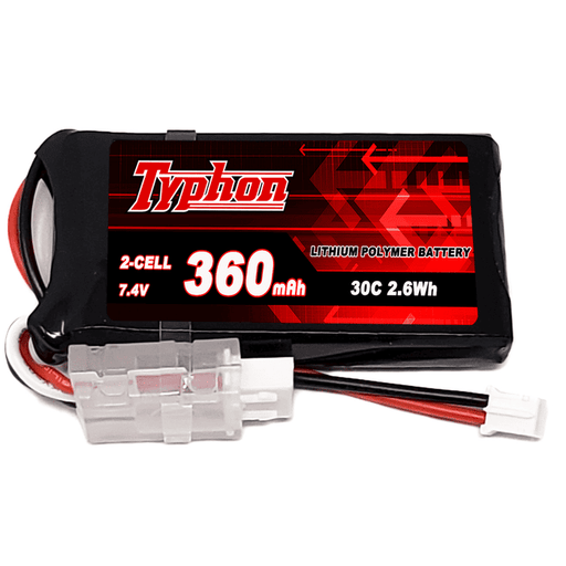 TyphonPower LiPo Battery 2S 360mAh 30C 7.4V RC Battery for Micro RC Drones and Planes