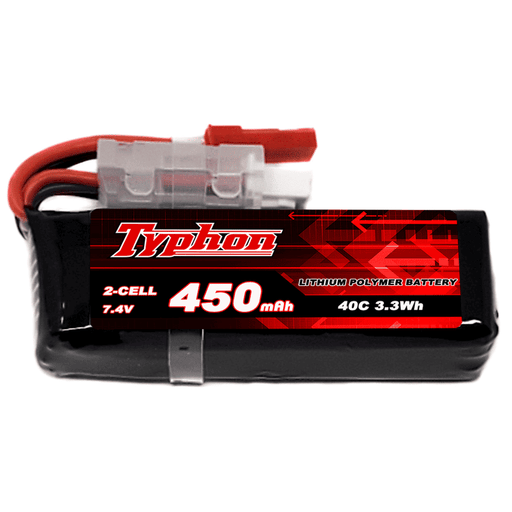 TyphonPower LiPo Battery 2S 450mAh 40C 7.4V RC Battery for FPV Drones and Micro RC Models