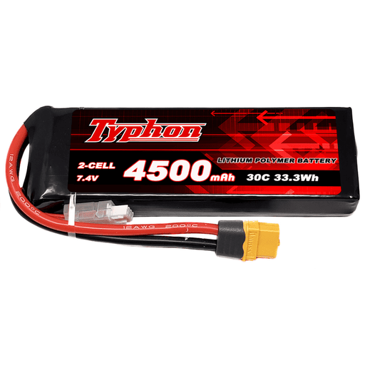 Typhon 4500mAh 2S 30C 7.4V Lipo Battery With XT60 Plug | 2s lipo battery 4500mah