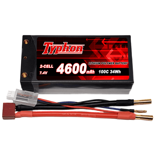 Typhon 4600mAh 2S1P 100C 7.4V Shorty Hardcase LiPo Battery with 5.0mm Bullet Plug for RC vehicles