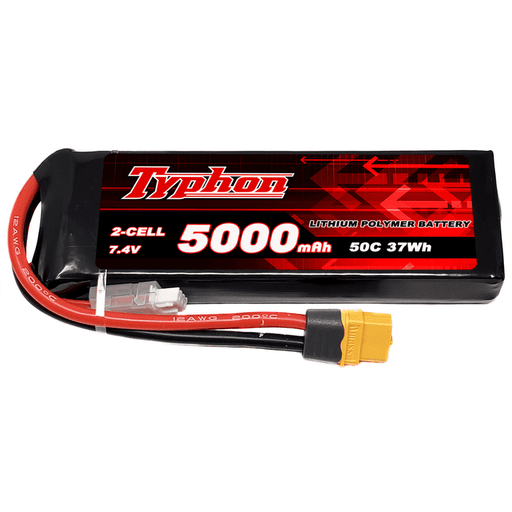 Typhon 5000mAh 2S 50C 7.4V Softcase LiPo Battery with XT60 Connector