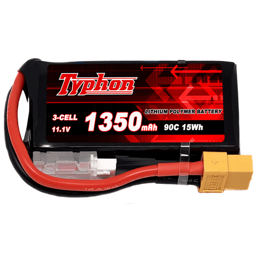 Typhon 1350mAh 3S 90C 11.1V LiPo Battery XT60 Plug for FPV Racing and RC Drones