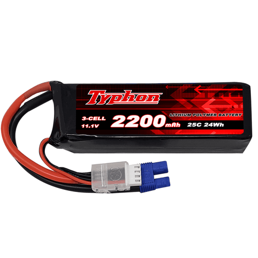 Typhon 2200mAh 3S 25C 11.1V LiPo Battery EC3 Plug for RC Cars, Boats, and Aircraft