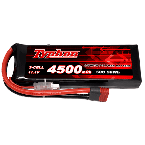 Typhon 4500mAh 3S 50C 11.1V LiPo Battery with T Plug for RC applications