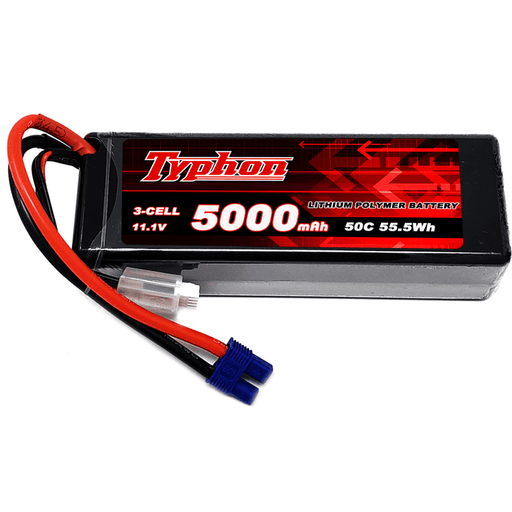 Typhon 5000mAh 3S 50C 11.1V Hardcase LiPo Battery with EC3 Plug for RC Truck