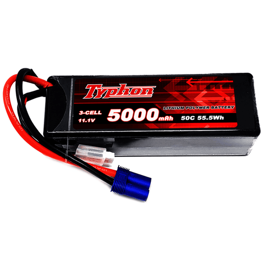 Typhon 5000mAh 3S 50C 11.1V Hardcase LiPo Battery with EC5 Connector for RC Boat