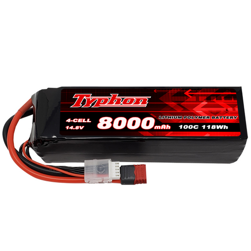 Typhon 4s 14.8v 8000mah 100c Lipo Battery w Deans T Connector
