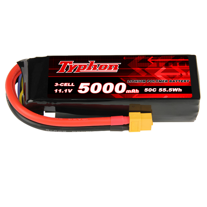 Typhon 3S 11.1V 5000mAh 50C LiPo Battery w XT60 for RC Airplane Helicopter Truck Multirotor Boat