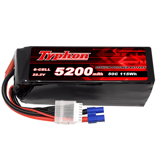Typhon 5200mAh 6S 50C 22.2V LiPo Battery with EC3 Plug for RC aircraft and boats
