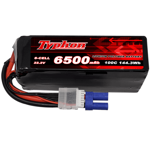 Typhon 6500mAh 6S 100C LiPo Battery with EC5 Plug for RC competition builds